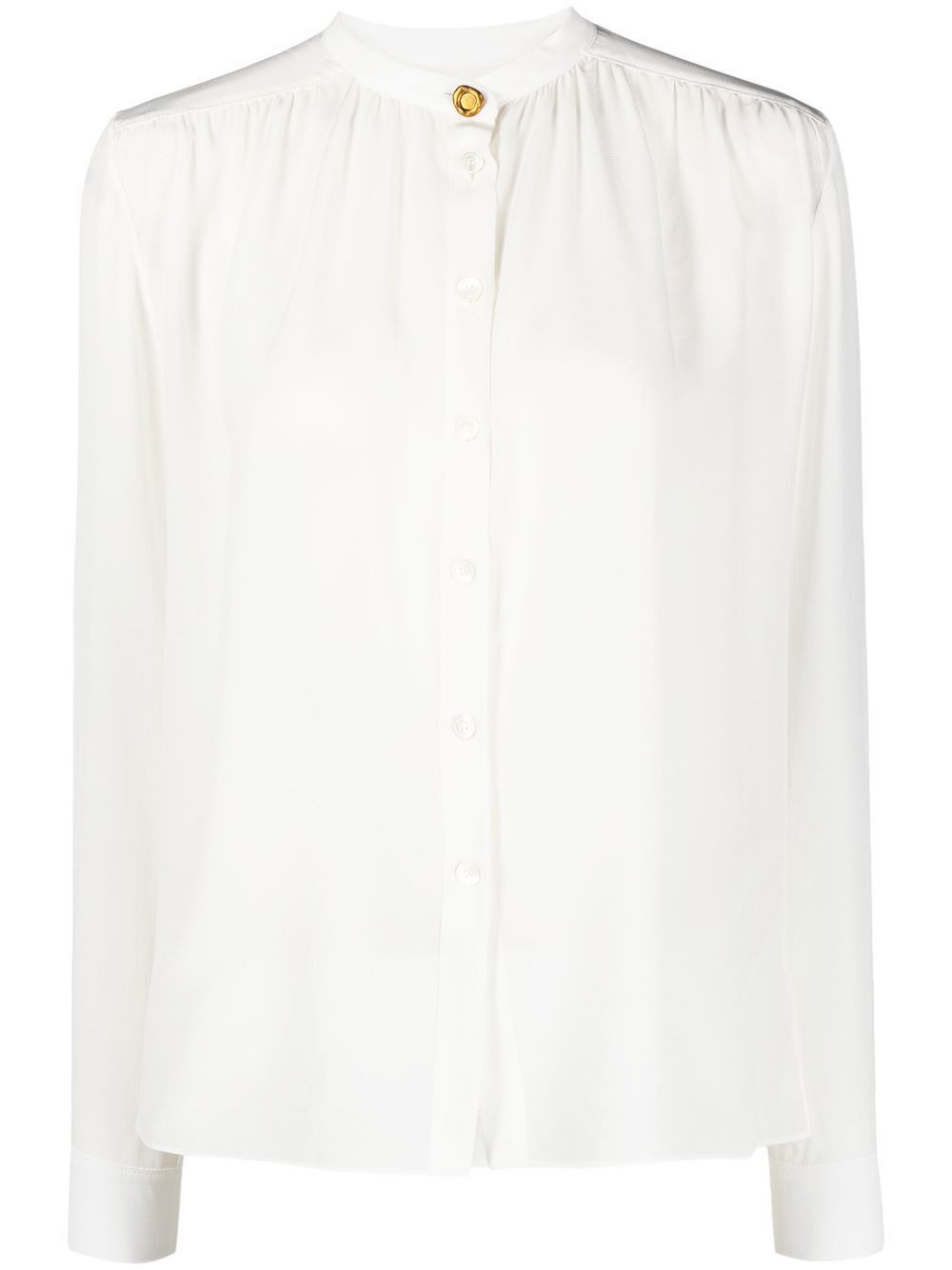long-sleeved silk shirt - 1