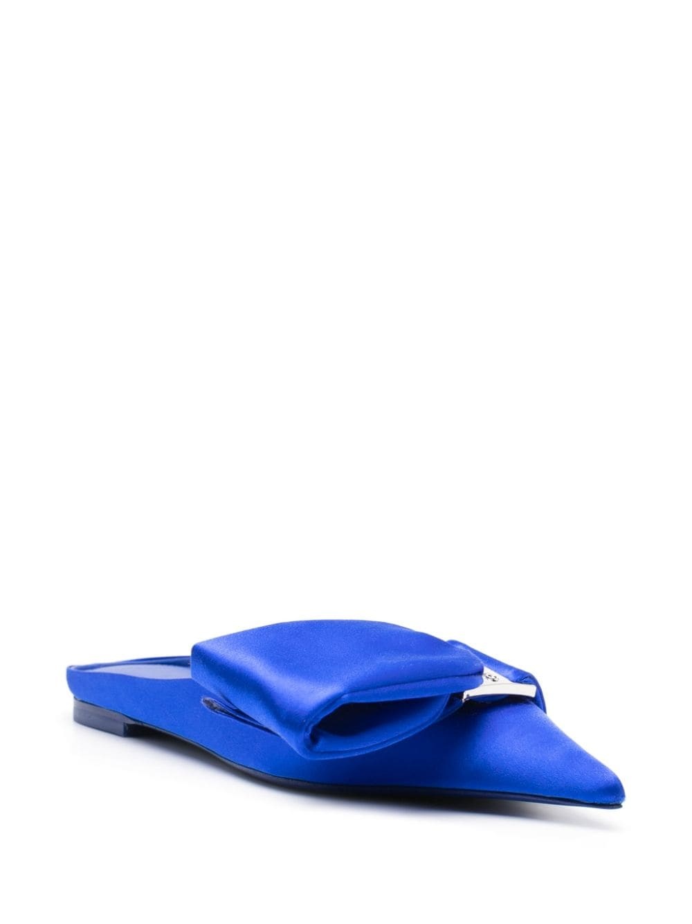 asymmetric-bow satin mules - 2