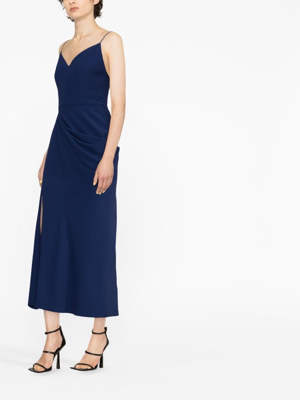 spaghetti-strap draped dress - 4