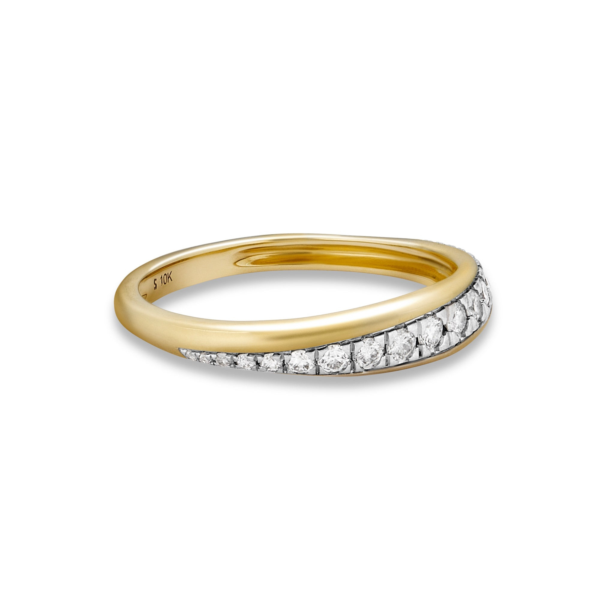 Twist Pave and Gold Band - 3