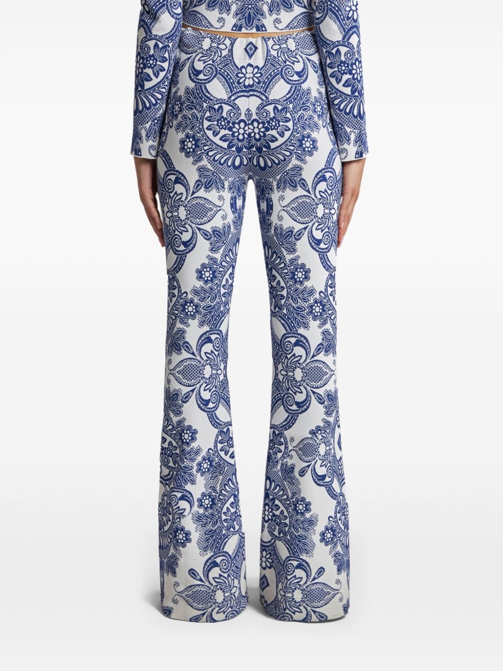 lace-motif knit trousers - 4
