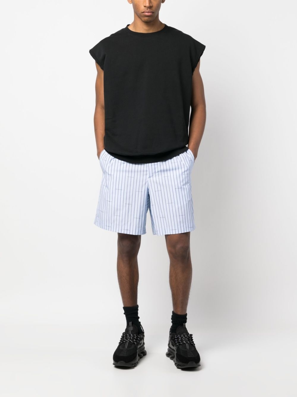 logo-detail striped shorts - 2