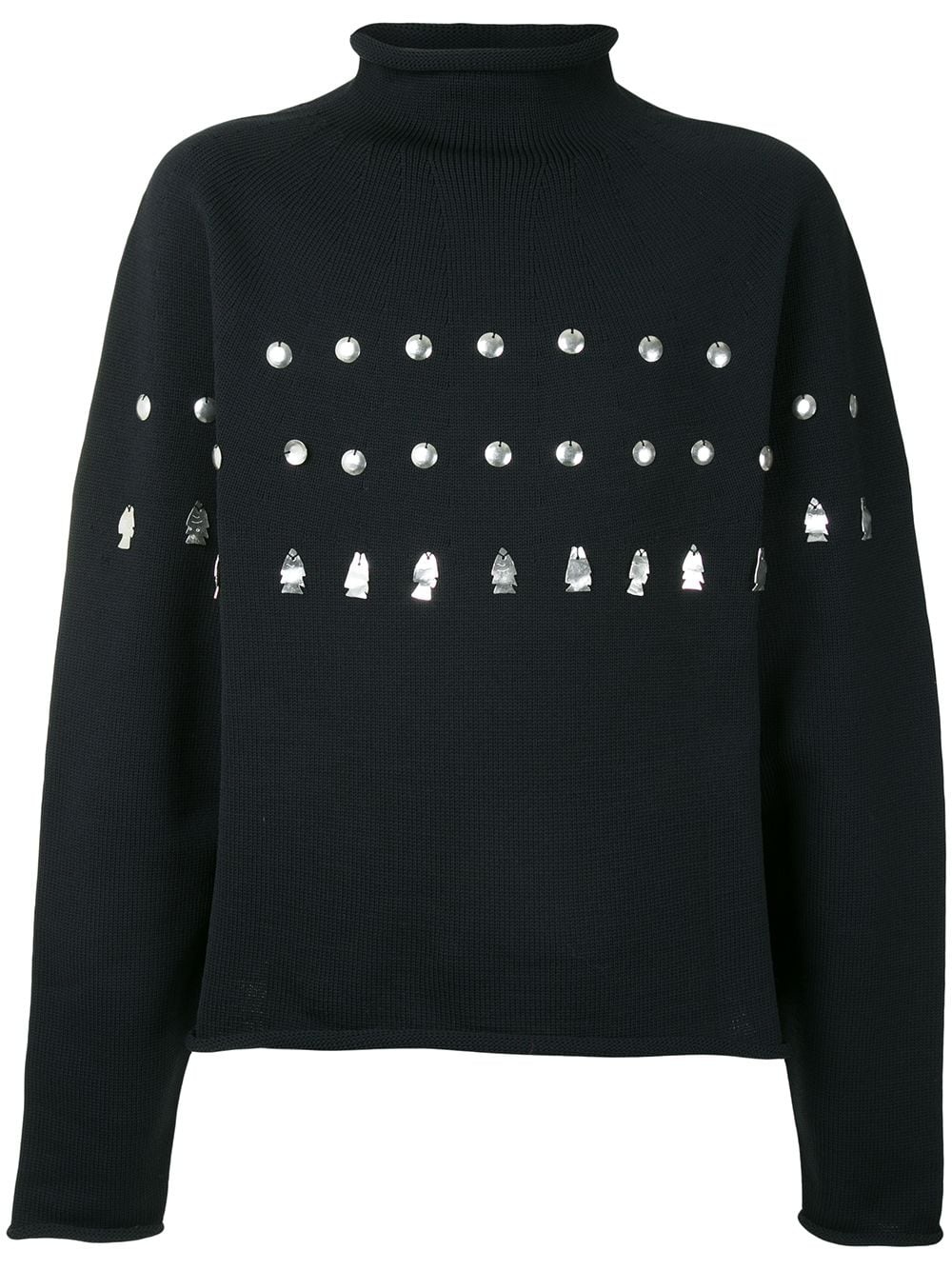 embellished turtleneck jumper - 1