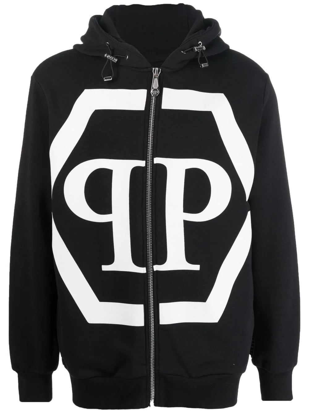 logo-print zip-up hoodie - 1