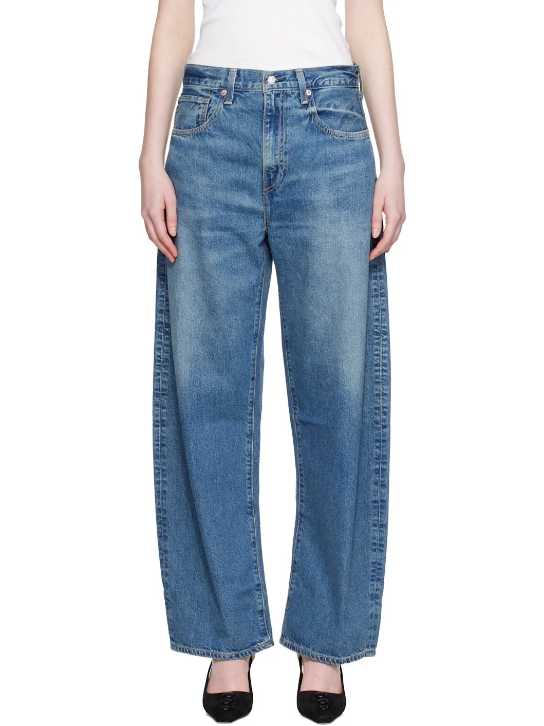 Blue Drop Barrel Jeans - 1