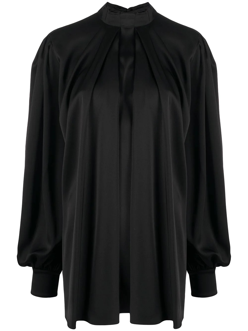 pleated silk blouse - 1