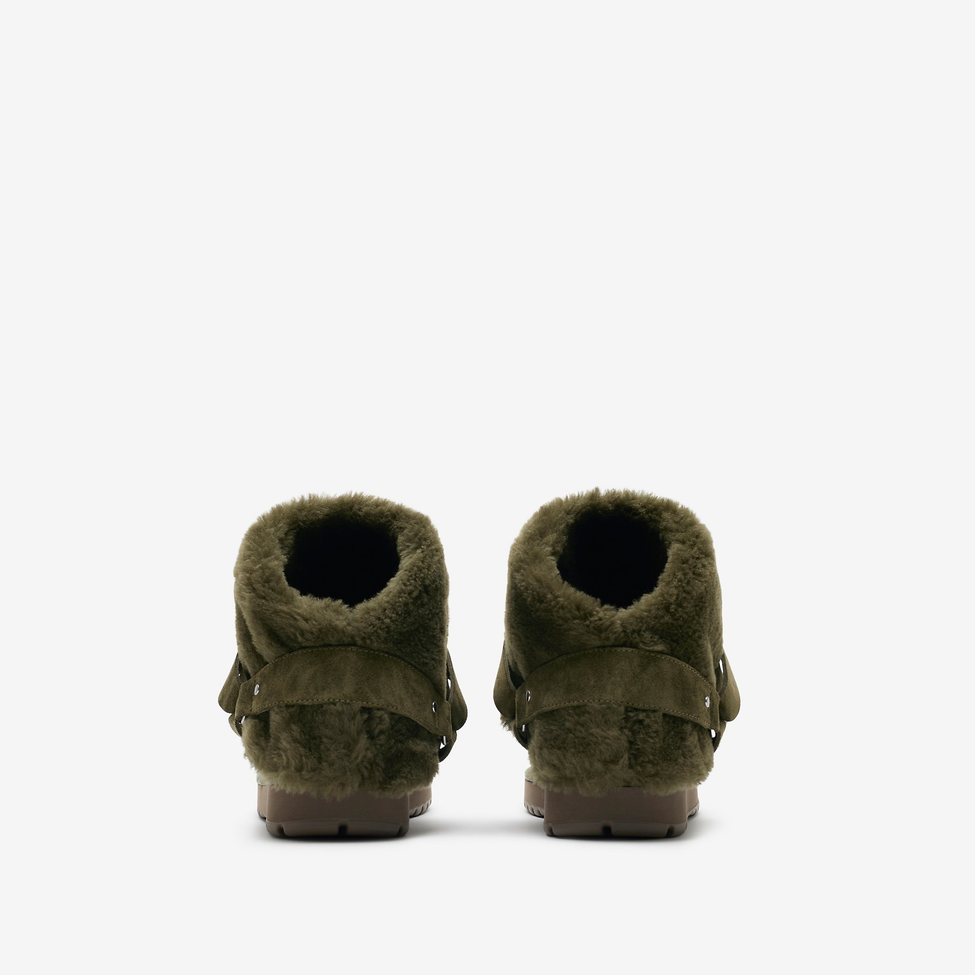 Suede and Shearling Chubby Boots - 4