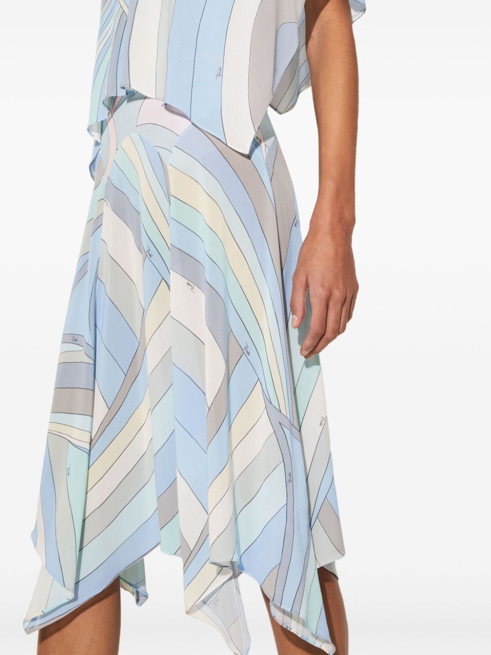 Iride-print layered dress - 5