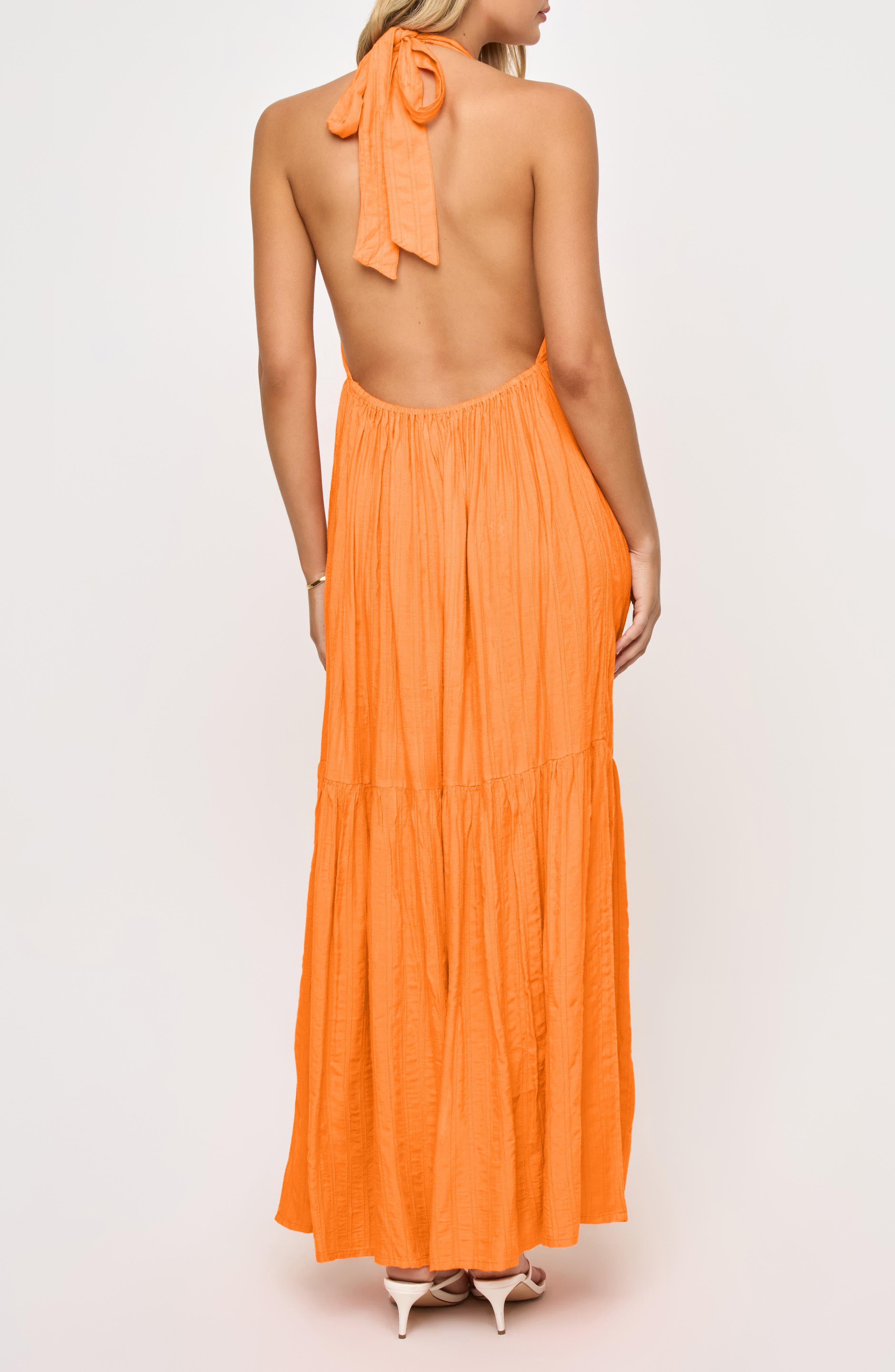 LSPACE Soller Halter Maxi Dress in Clementine at Nordstrom - 2