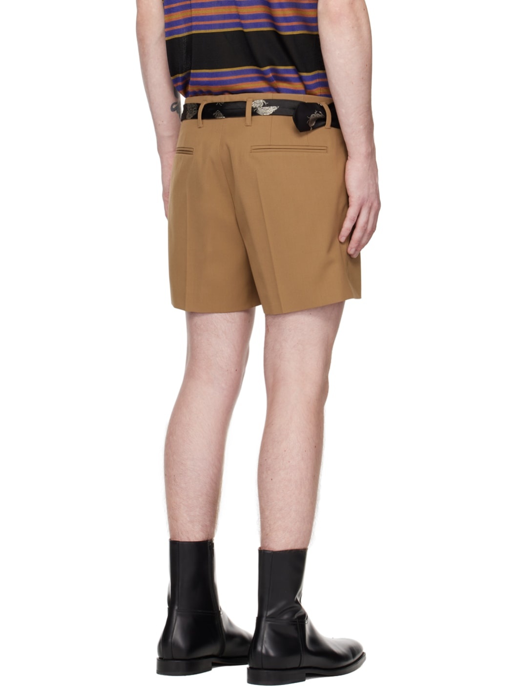 Brown Creased Shorts - 3