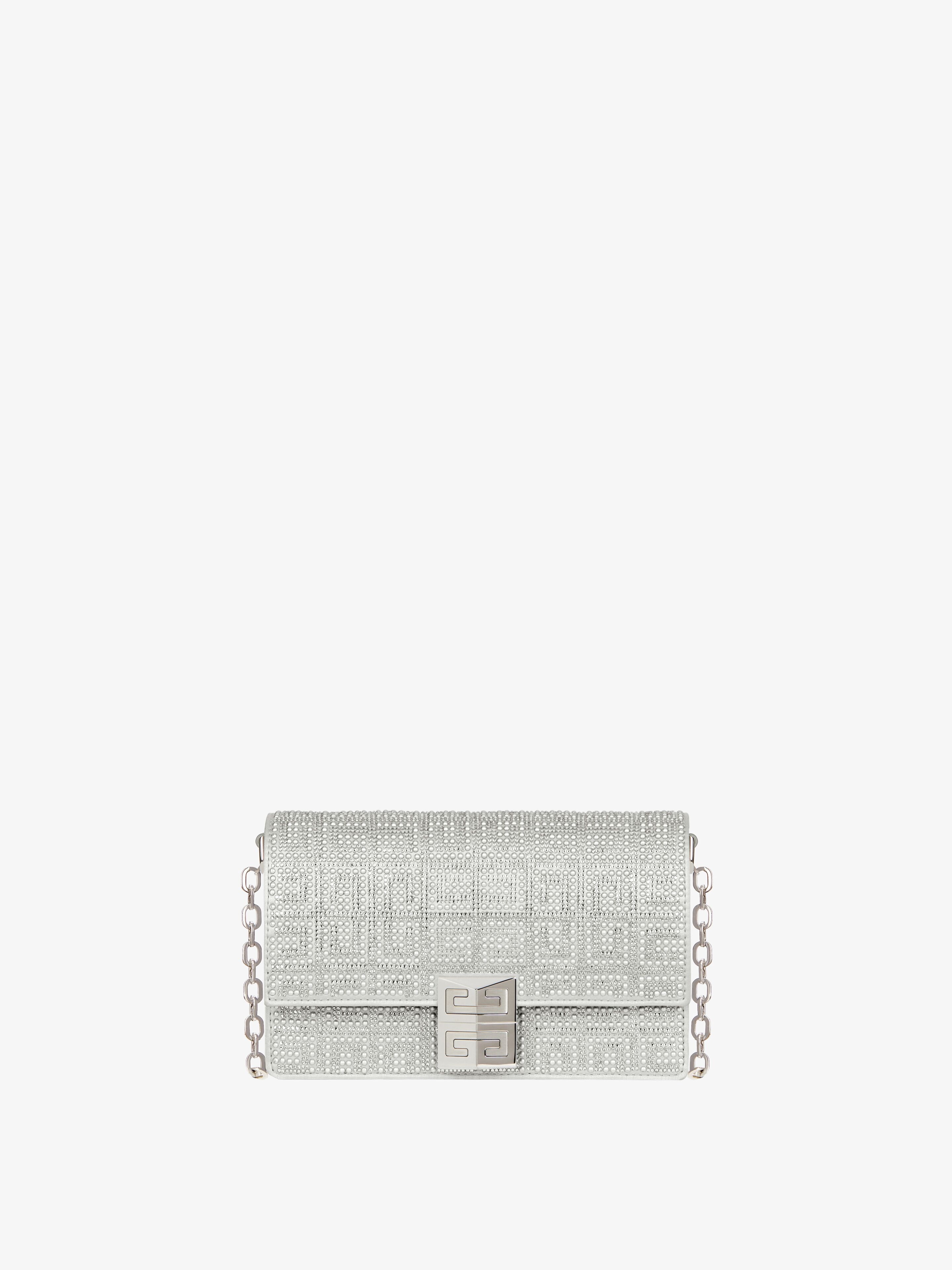 SMALL 4G BAG IN SATIN WITH 4G STUDS AND STRASS - 1