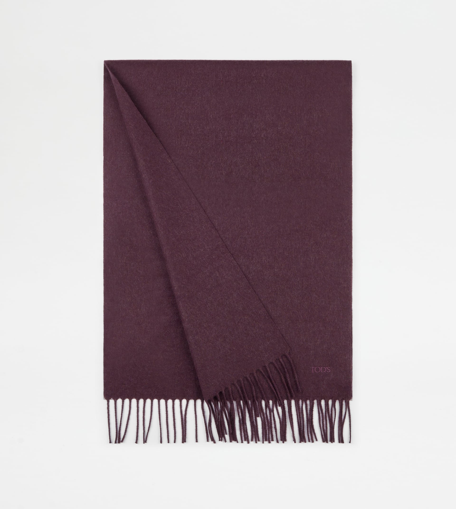 SCARF IN CASHMERE DRAP - LARGE SIZE - BROWN - 2