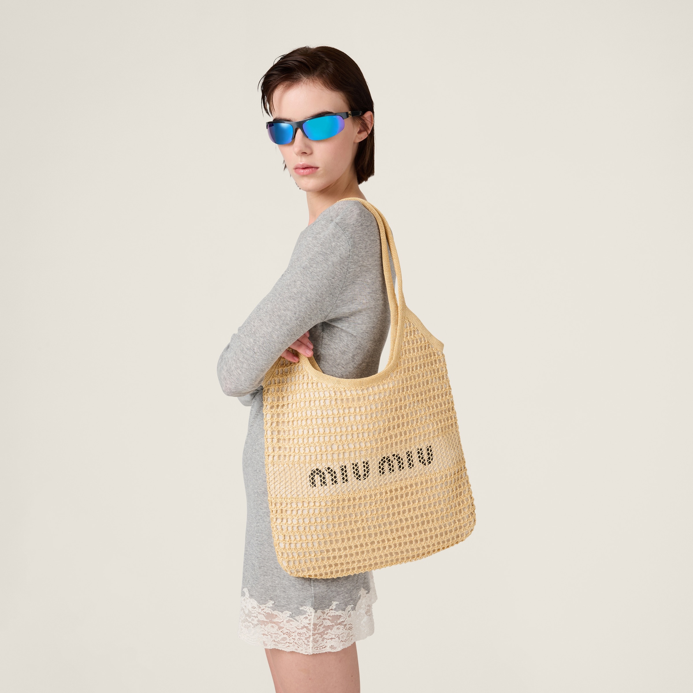 IVY raffia-effect and linen bag - 2