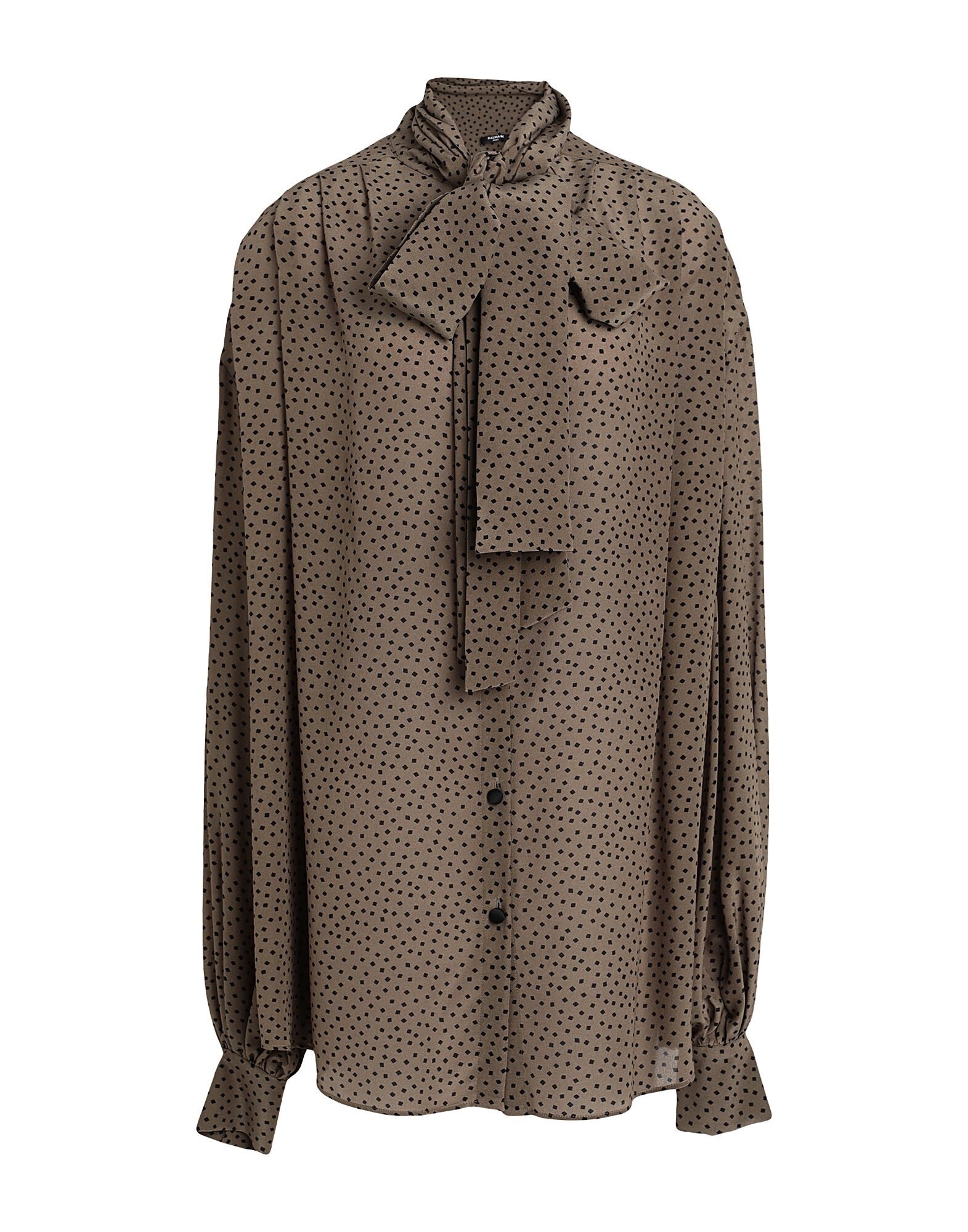 Balmain Military green Women's Patterned Shirts Blouses yoox