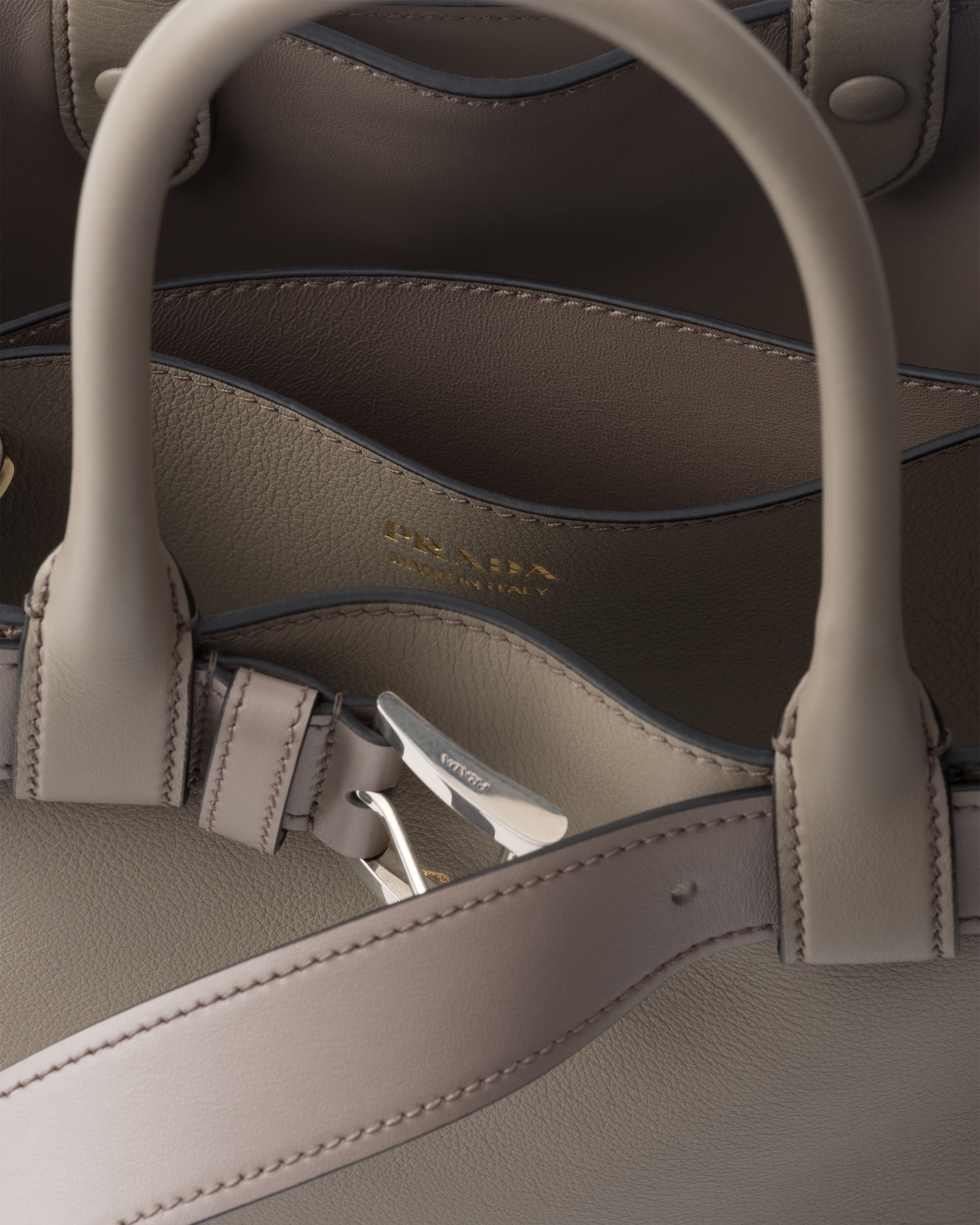 Prada Buckle medium leather handbag with belt - 4