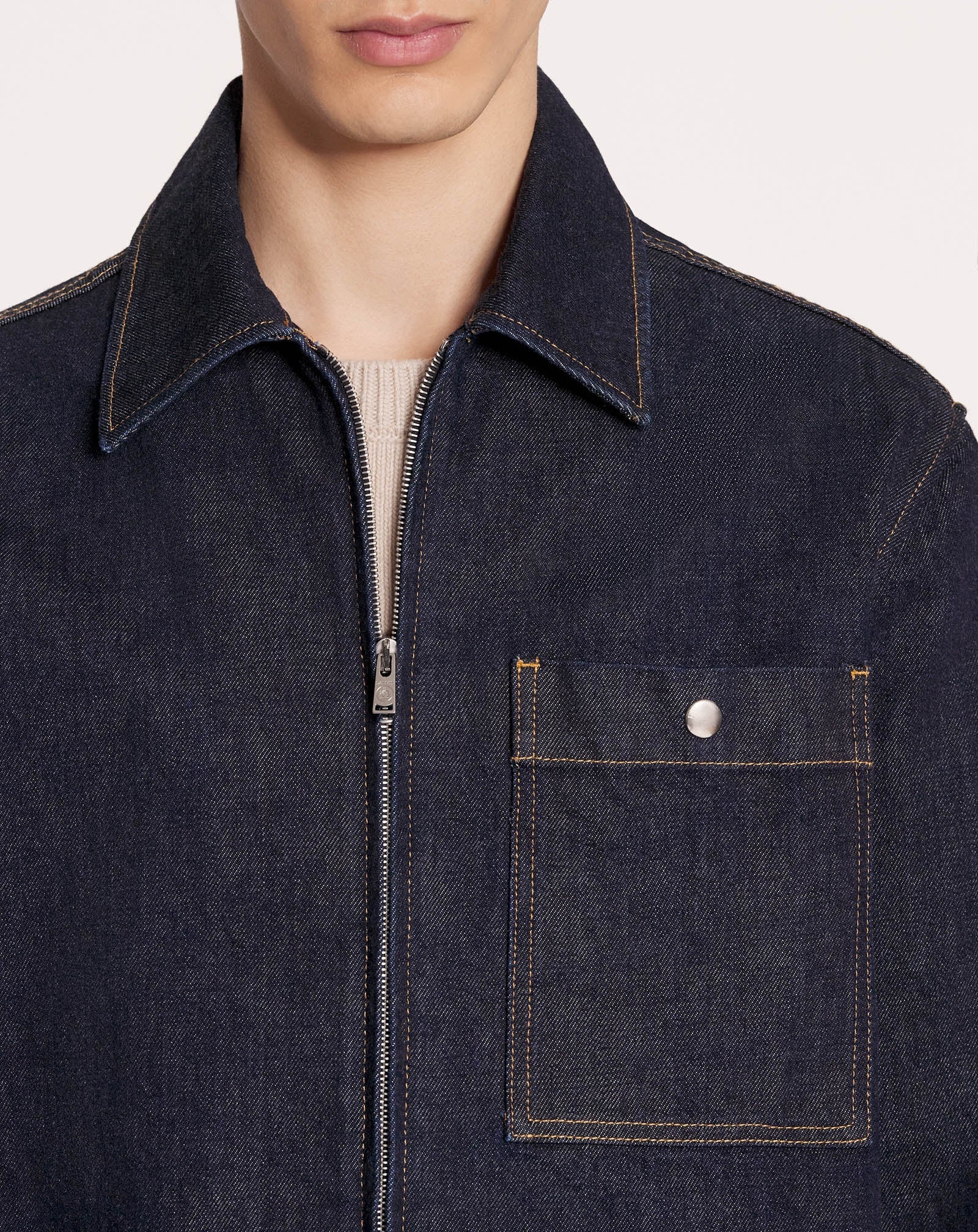 ZIPPED DENIM SHIRT - 5