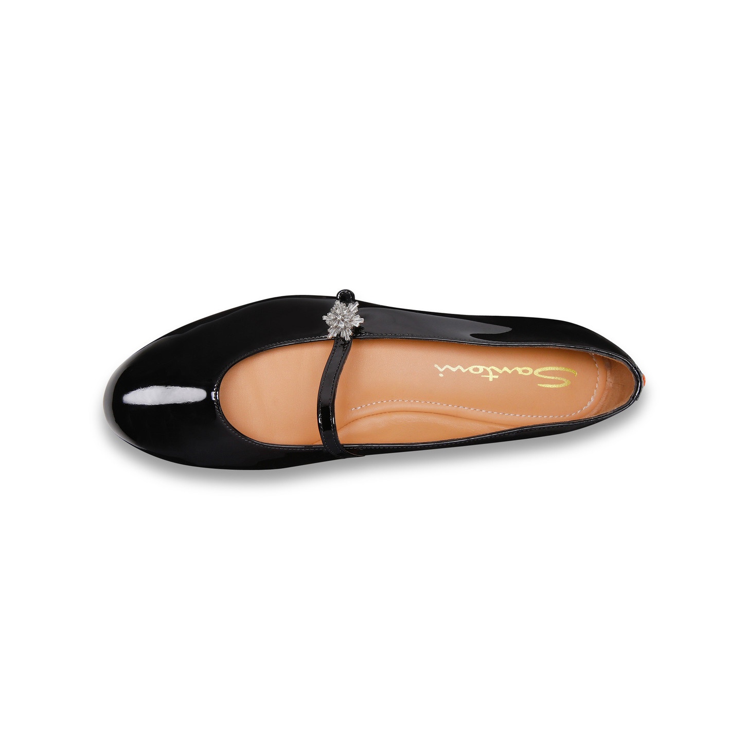 Women's black patent leather ballet flat - 5