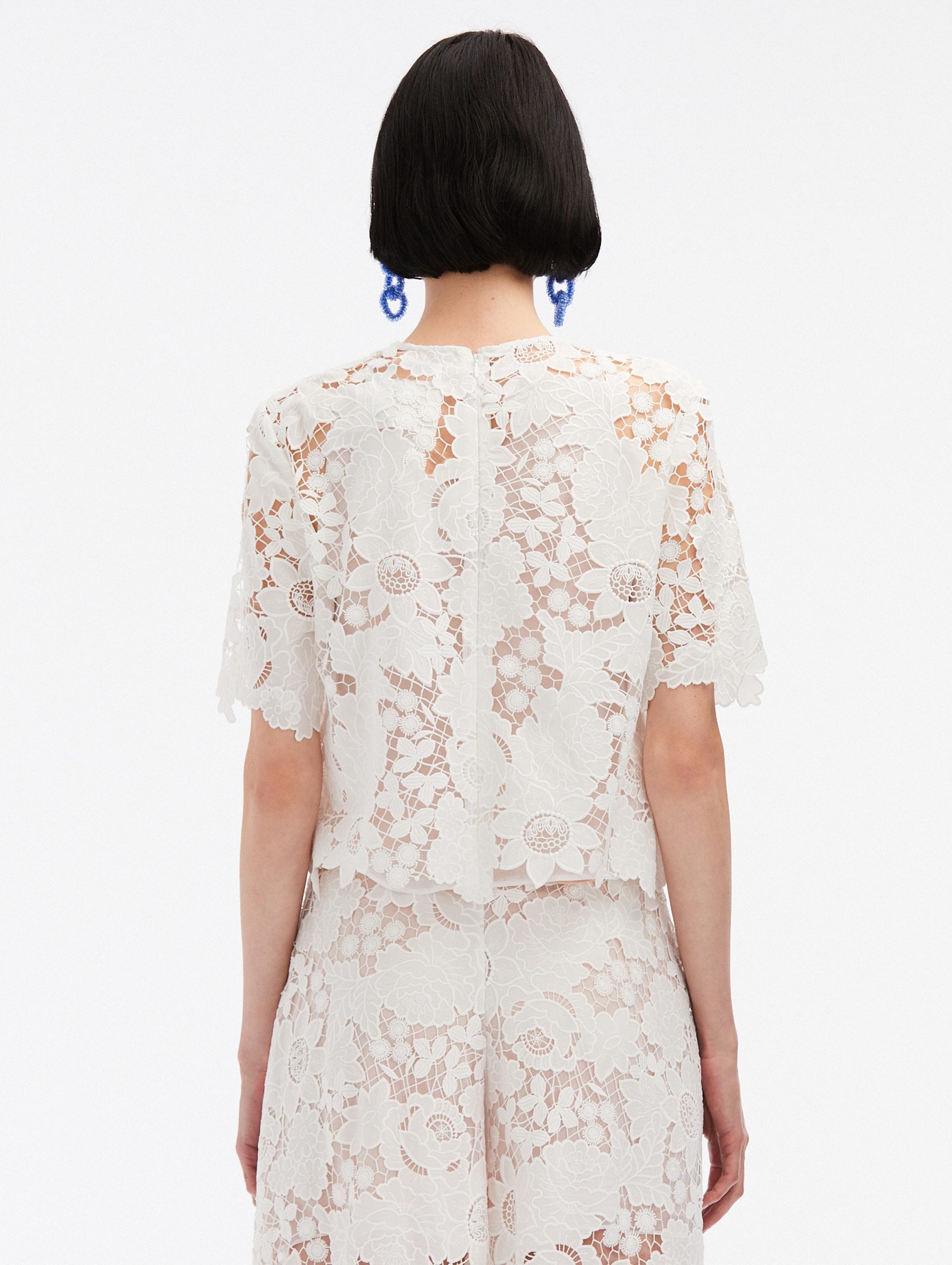 MIXED BOTANICAL GUIPURE LACE TOP - 3