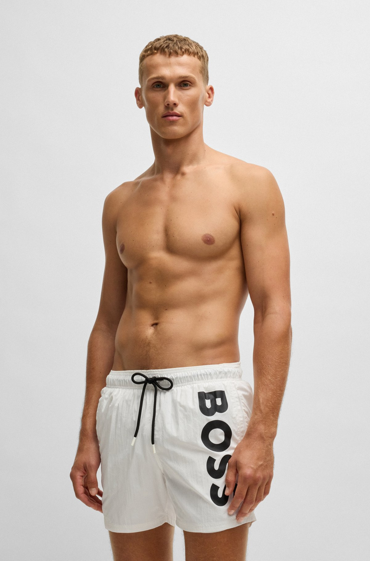 FULLY LINED SWIM SHORTS WITH LOGO PRINT - 2