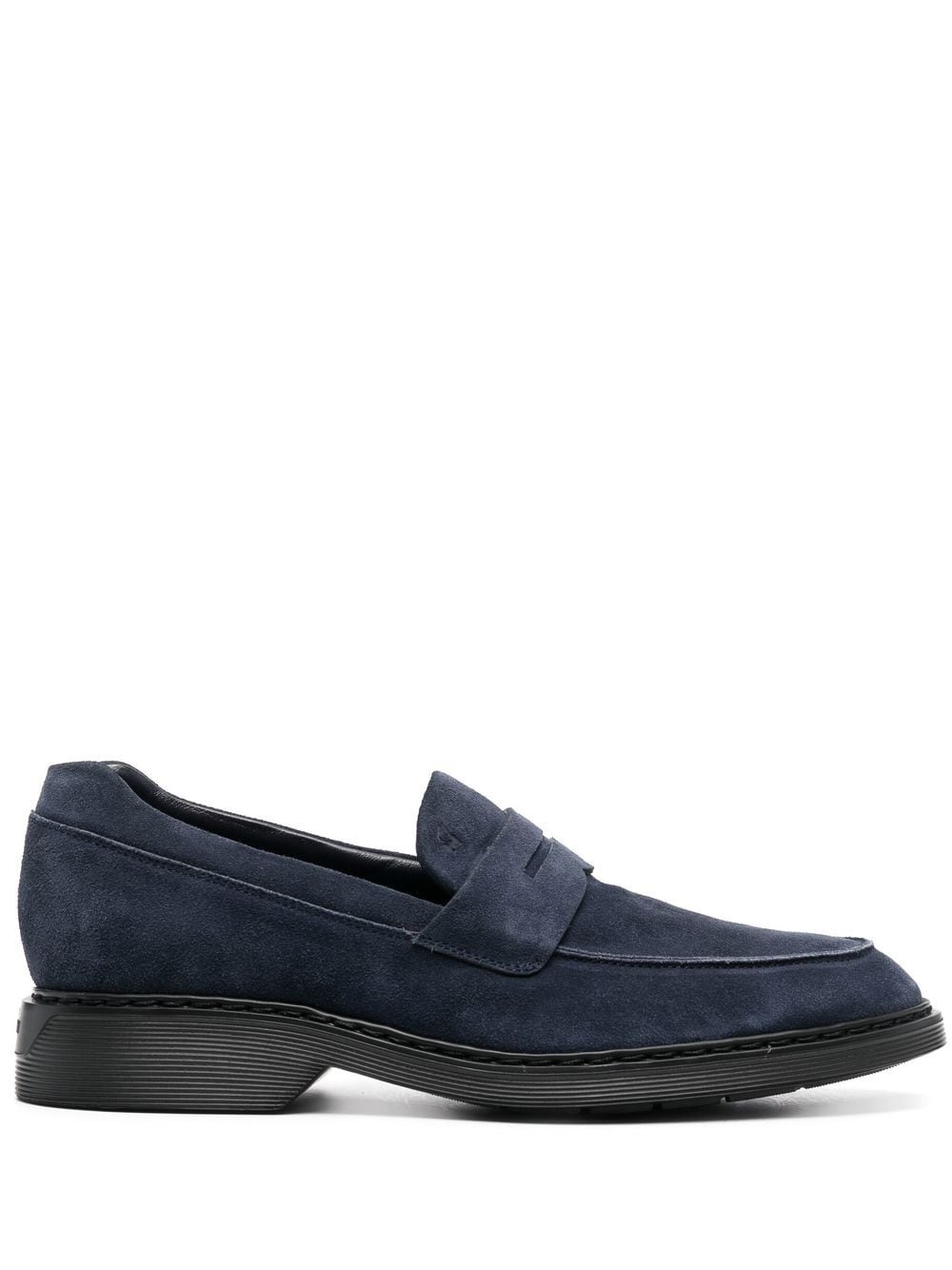 brushed-effect leather loafers - 1