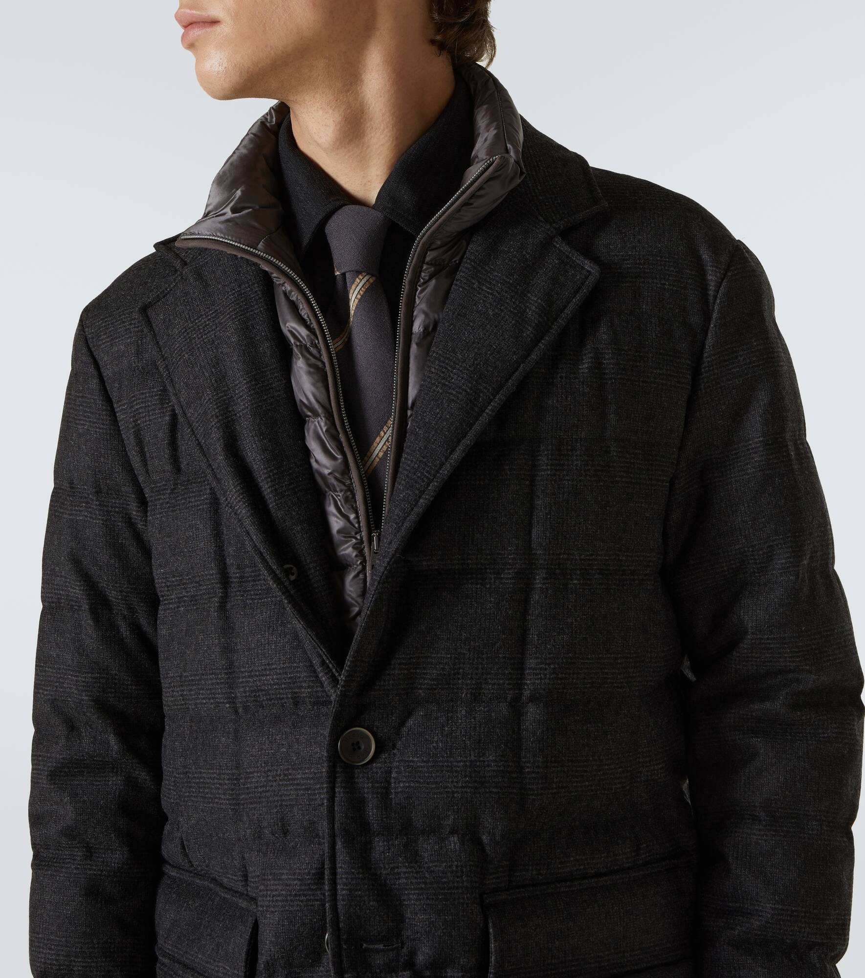 Convertible wool and cashmere down blazer - 6