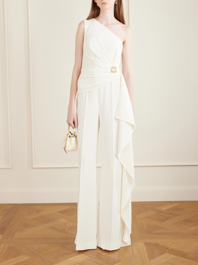 ELIE SAAB One-shoulder Embellished Cady Jumpsuit outlook
