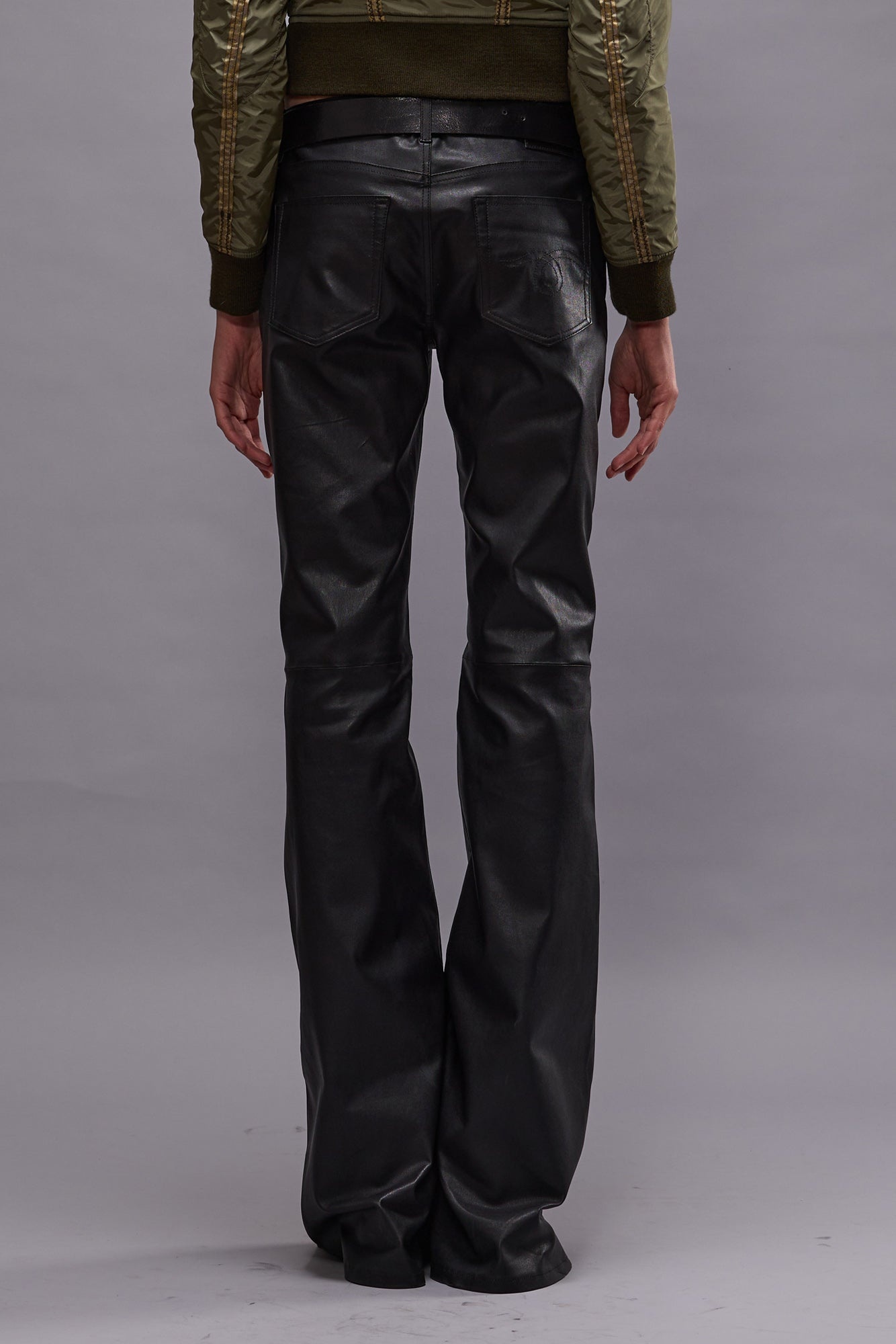 BOY FLARE LEATHER PANT - BLACK - 3