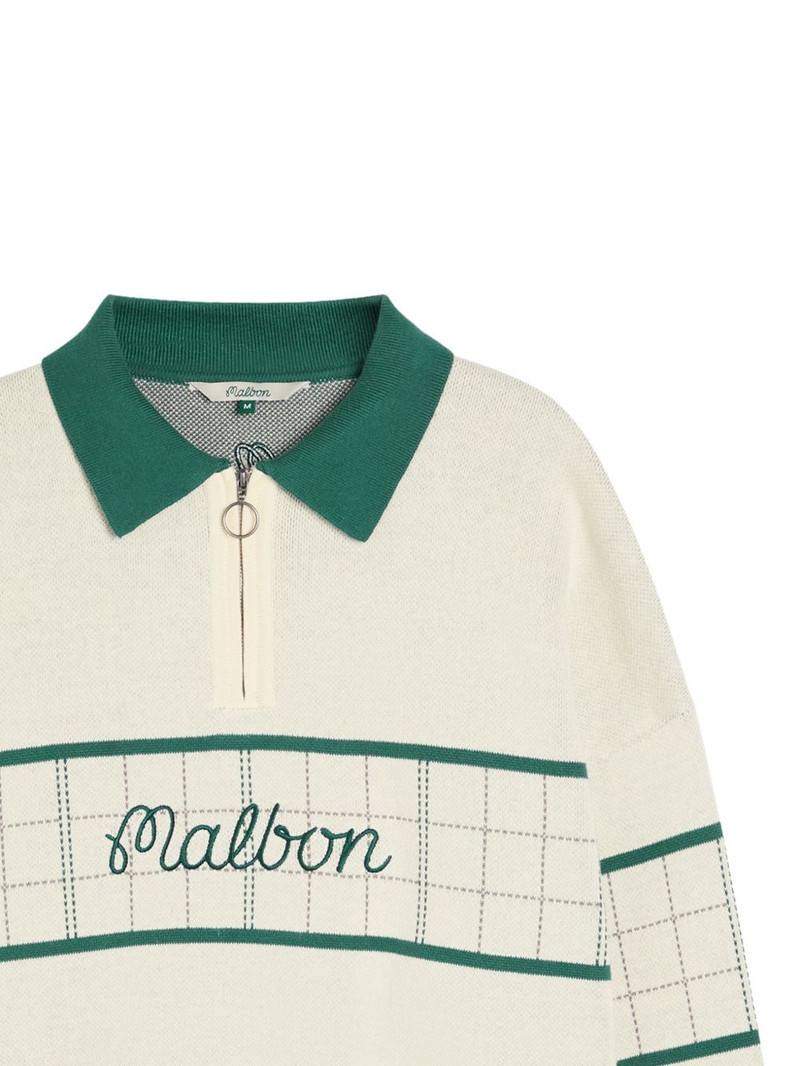 malbon logo-embroidered knit polo shirt outlook