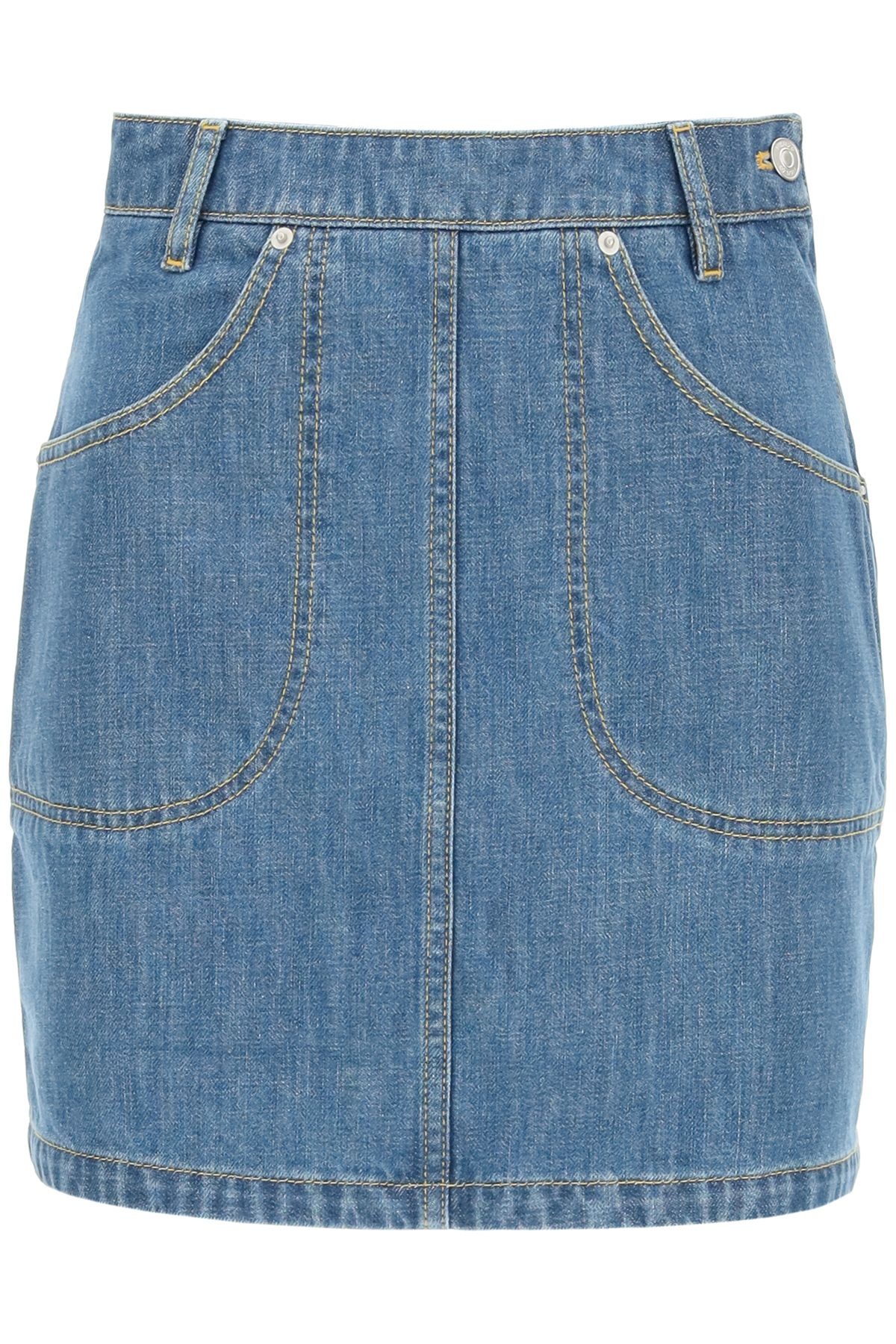 COTTON DENIM MINI SKIRT - 1