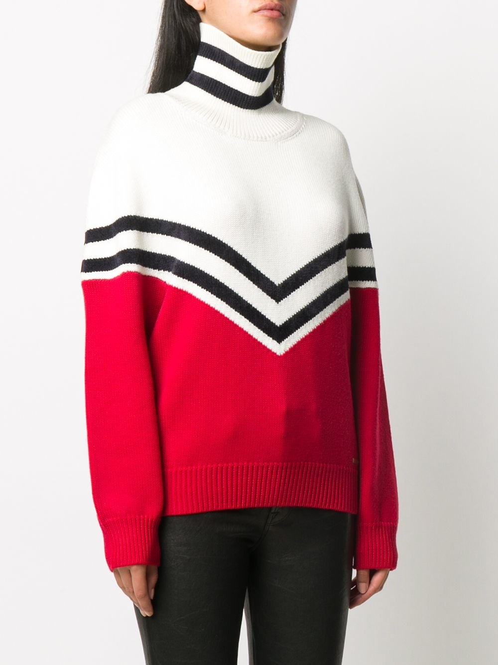 colour block roll neck jumper - 3