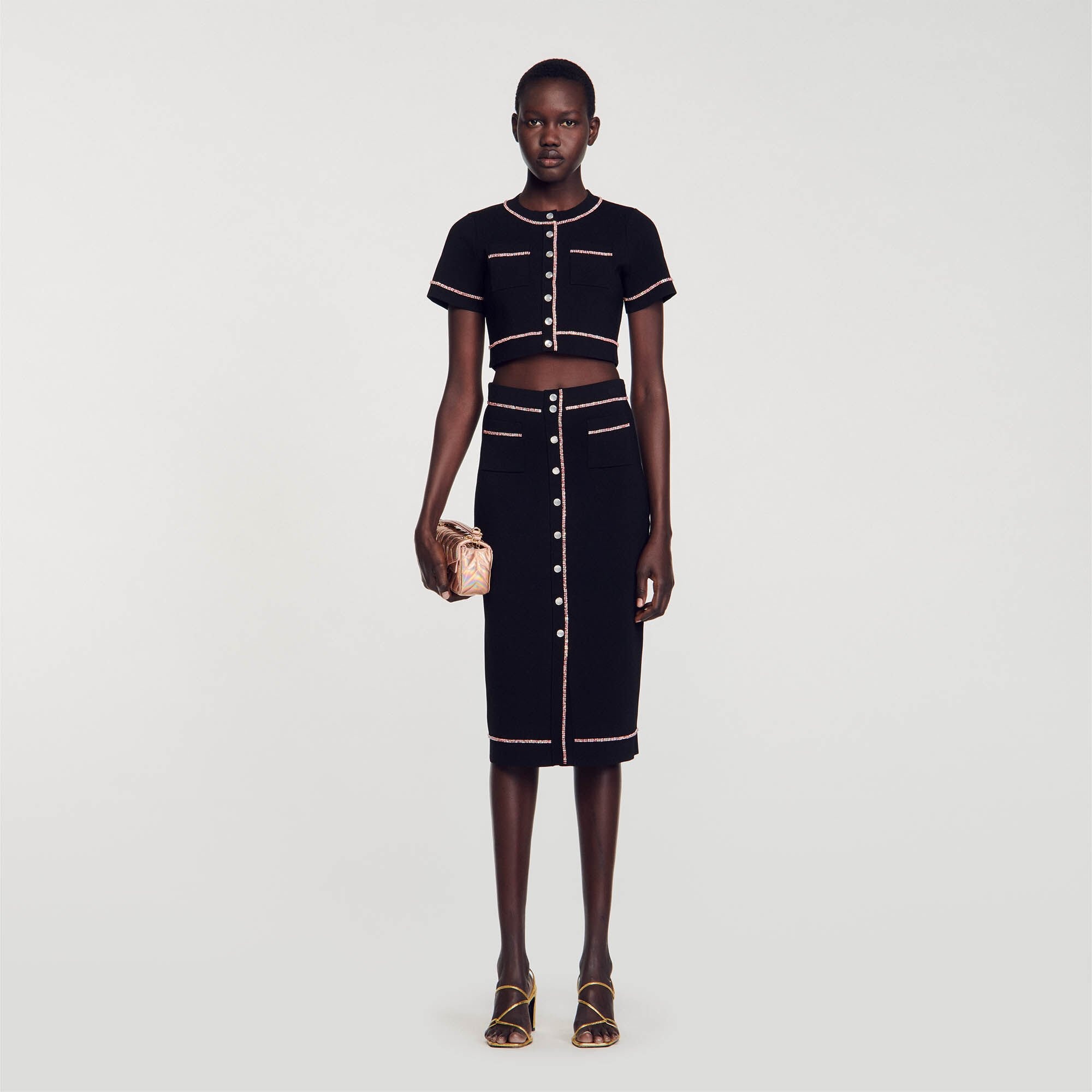 RHINESTONE MIDI SKIRT - 2