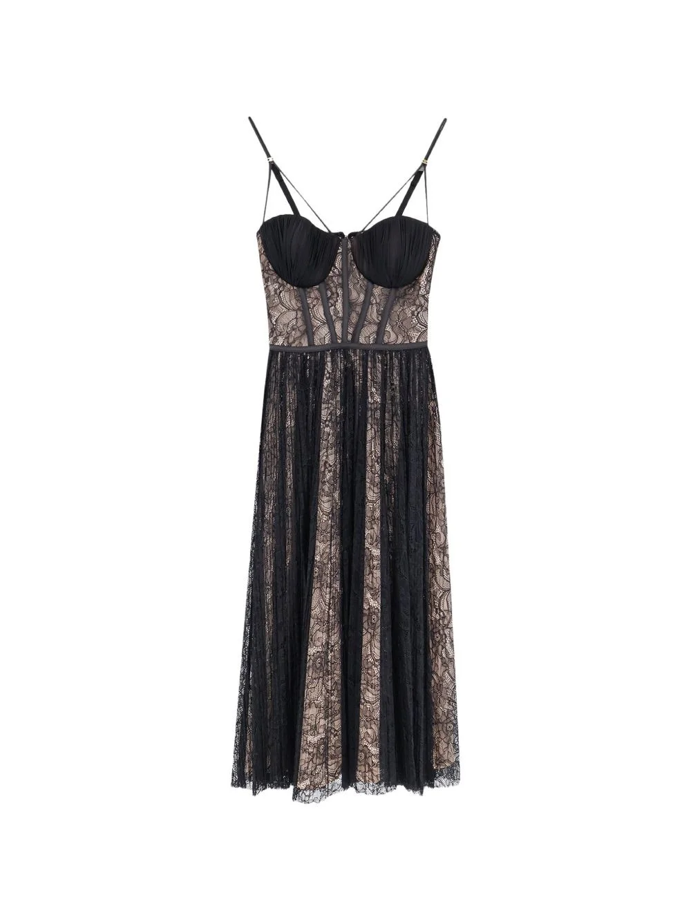 lace-panelled corset-style dress - 1