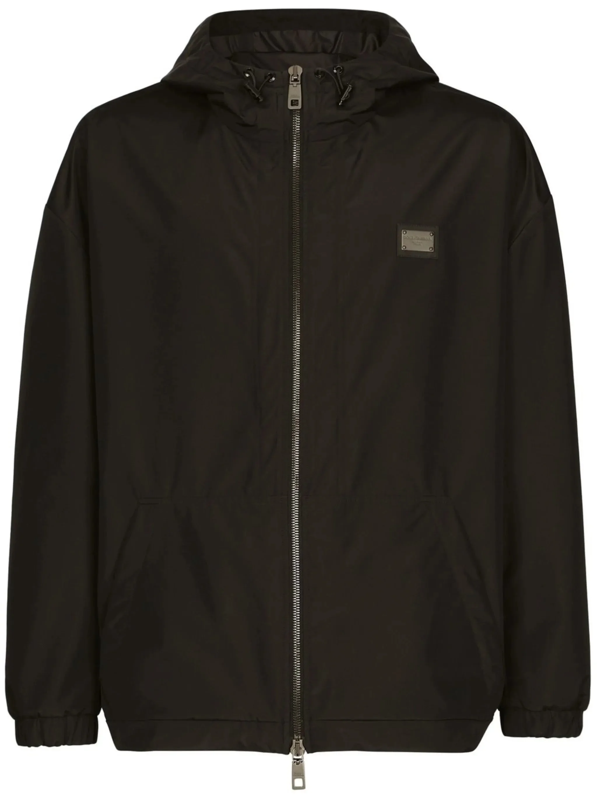 logo-tag hooded jacket - 1