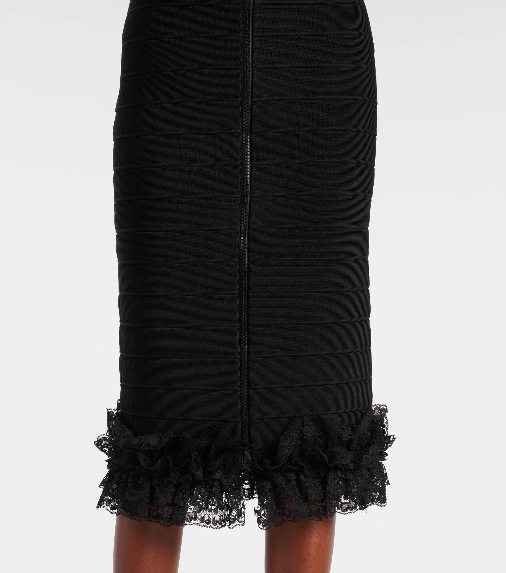 x Christopher Kane lace-trimmed midi skirt - 5