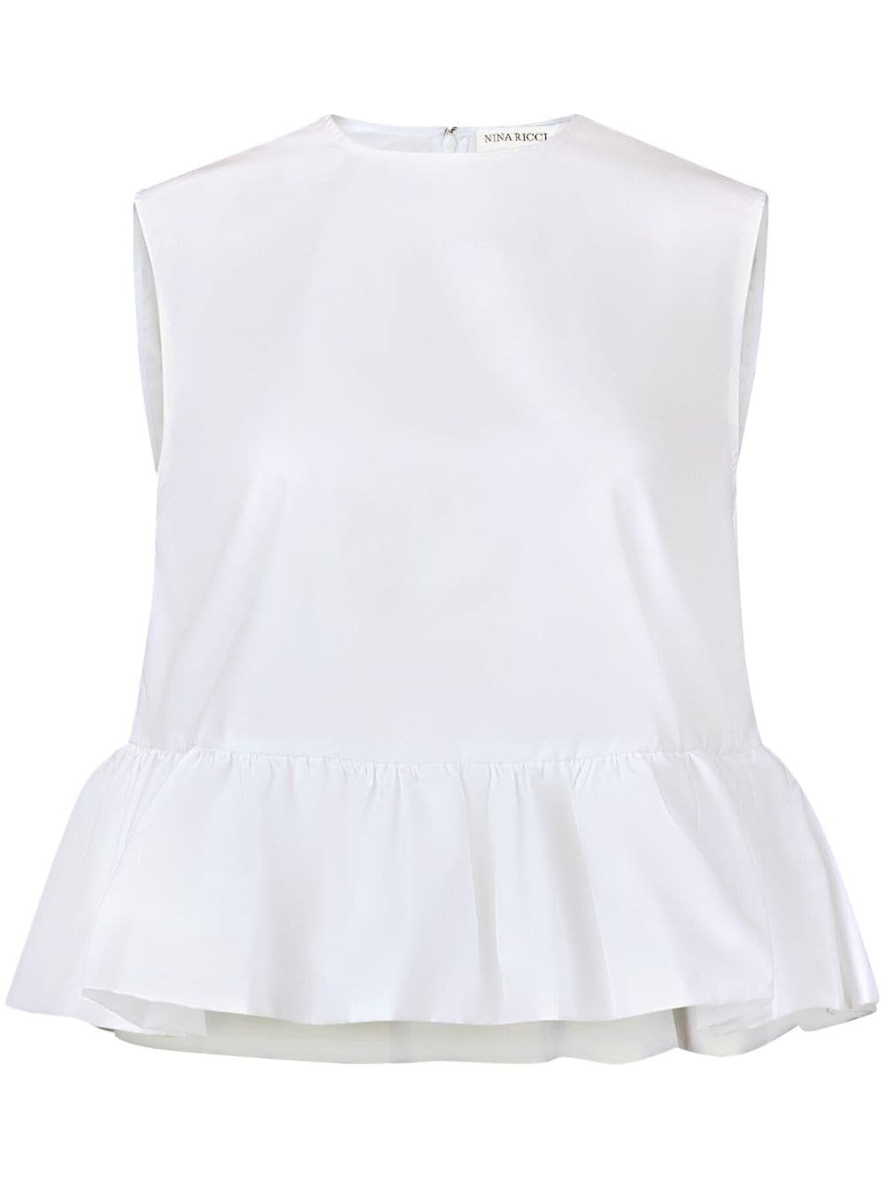 bow-detail peplum sleeveless cotton top - 1