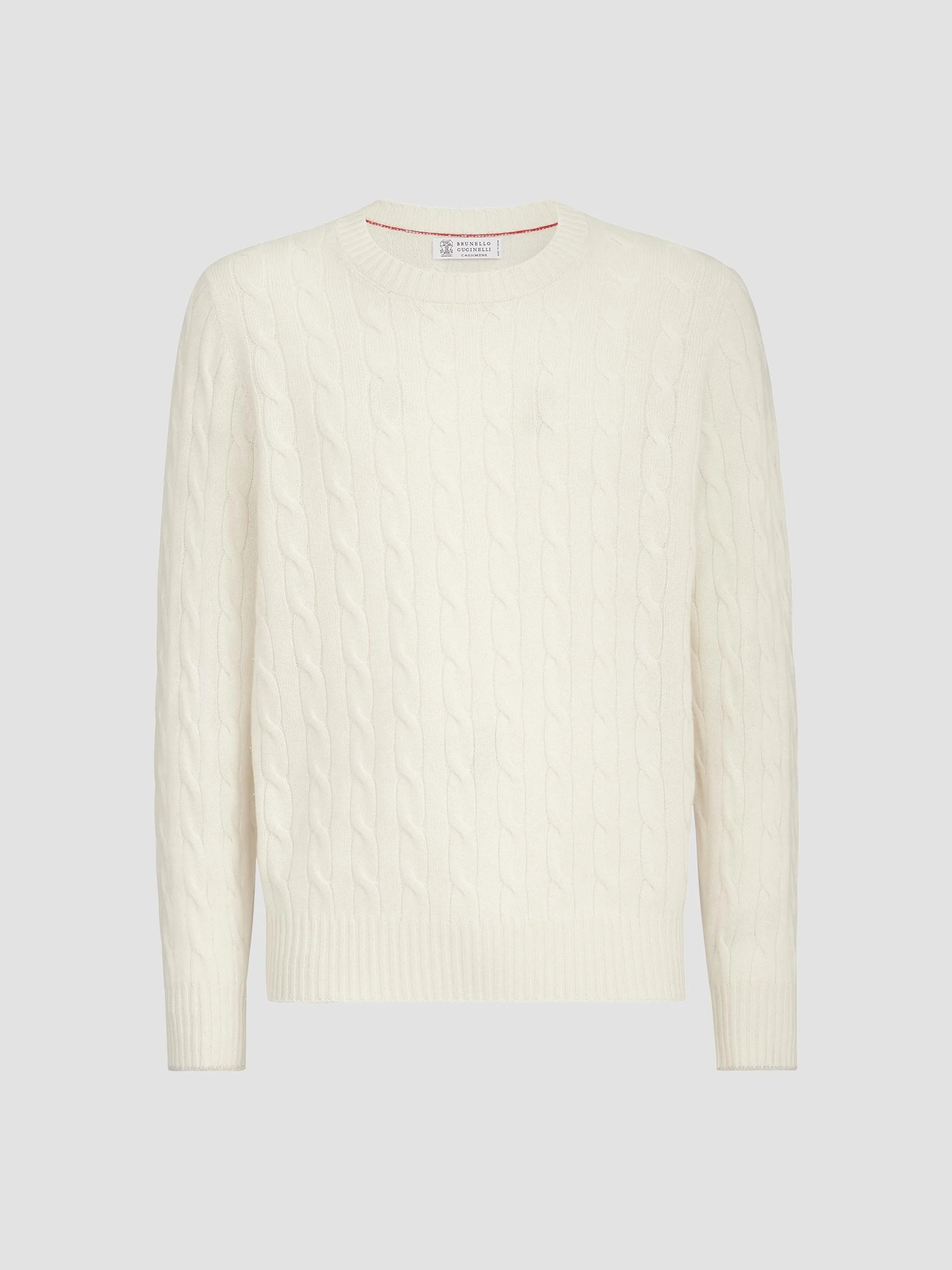 Men's Cashmere Cable Knit Sweater - Panama - 1