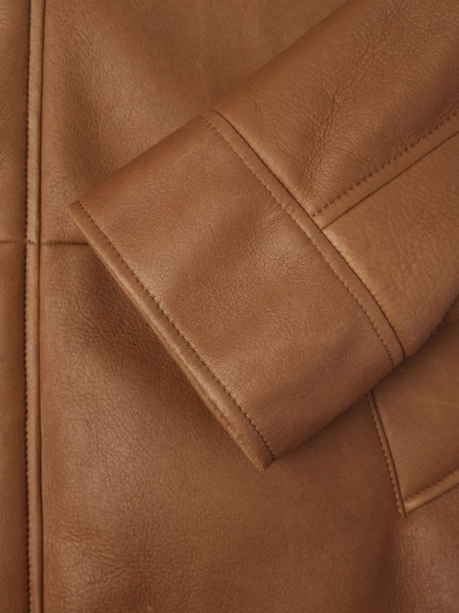 Augusto Shearling Jacket Tan - 5