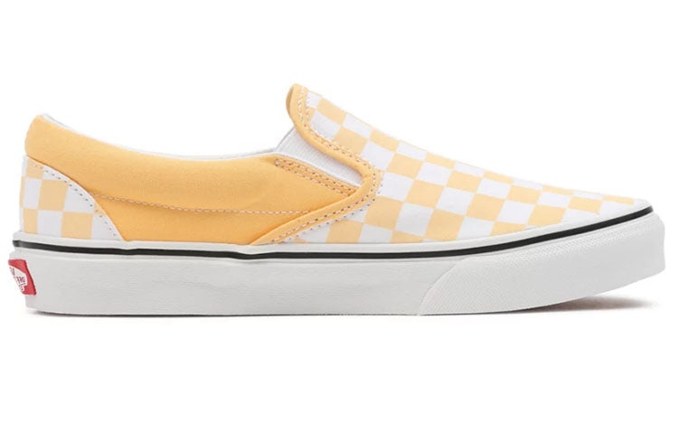 Vans Checkerboard Classic Slip-On Low-Top Sneakers White/Yellow VN000XG8AZV - 2