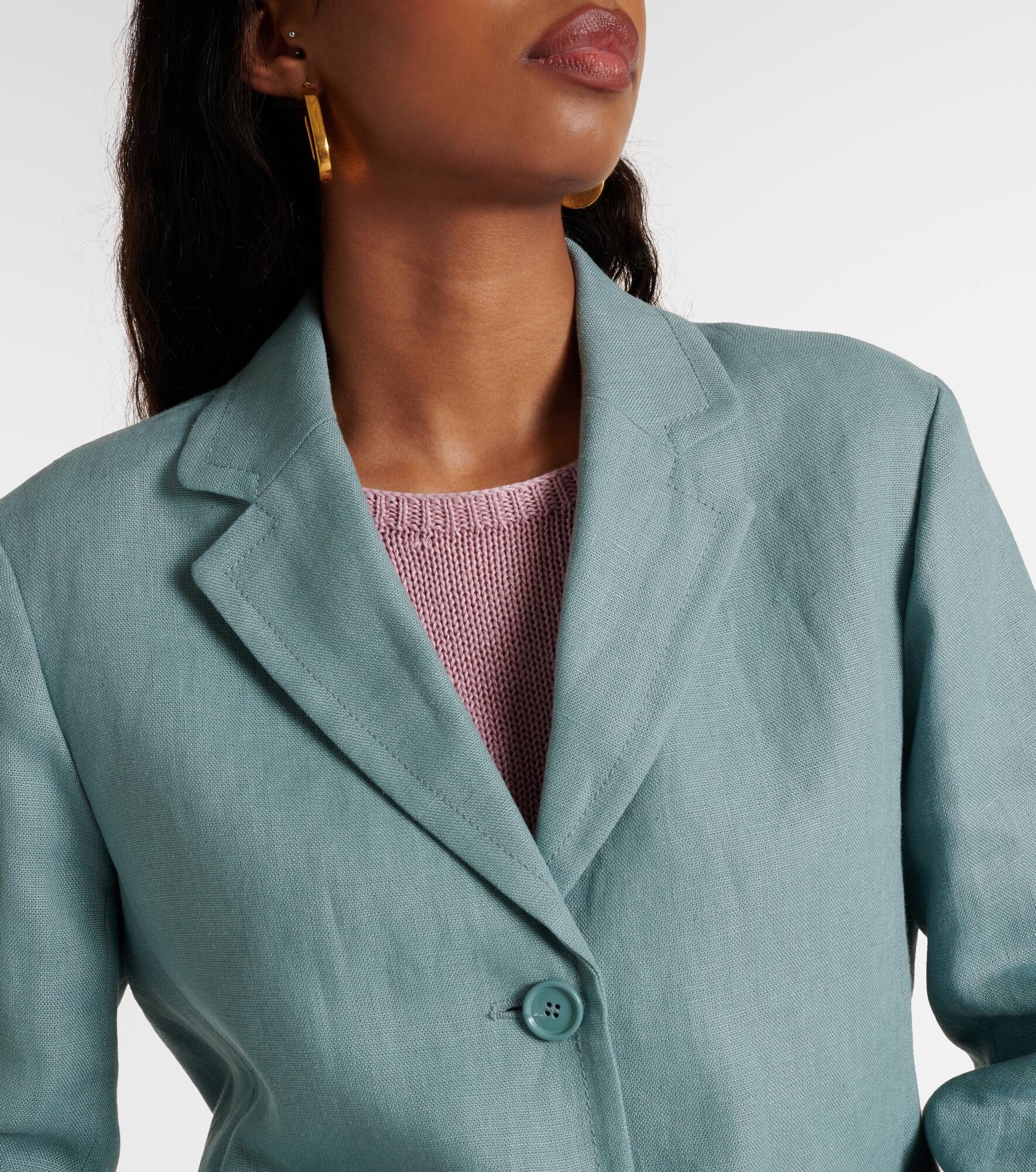 Socrates single-breasted linen blazer - 5
