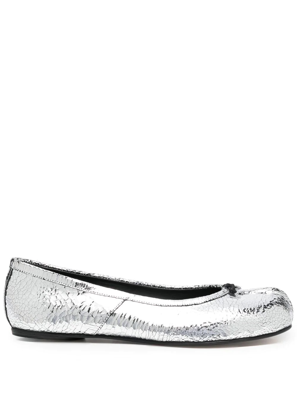 metallic-finish Tabi ballerina shoes - 1