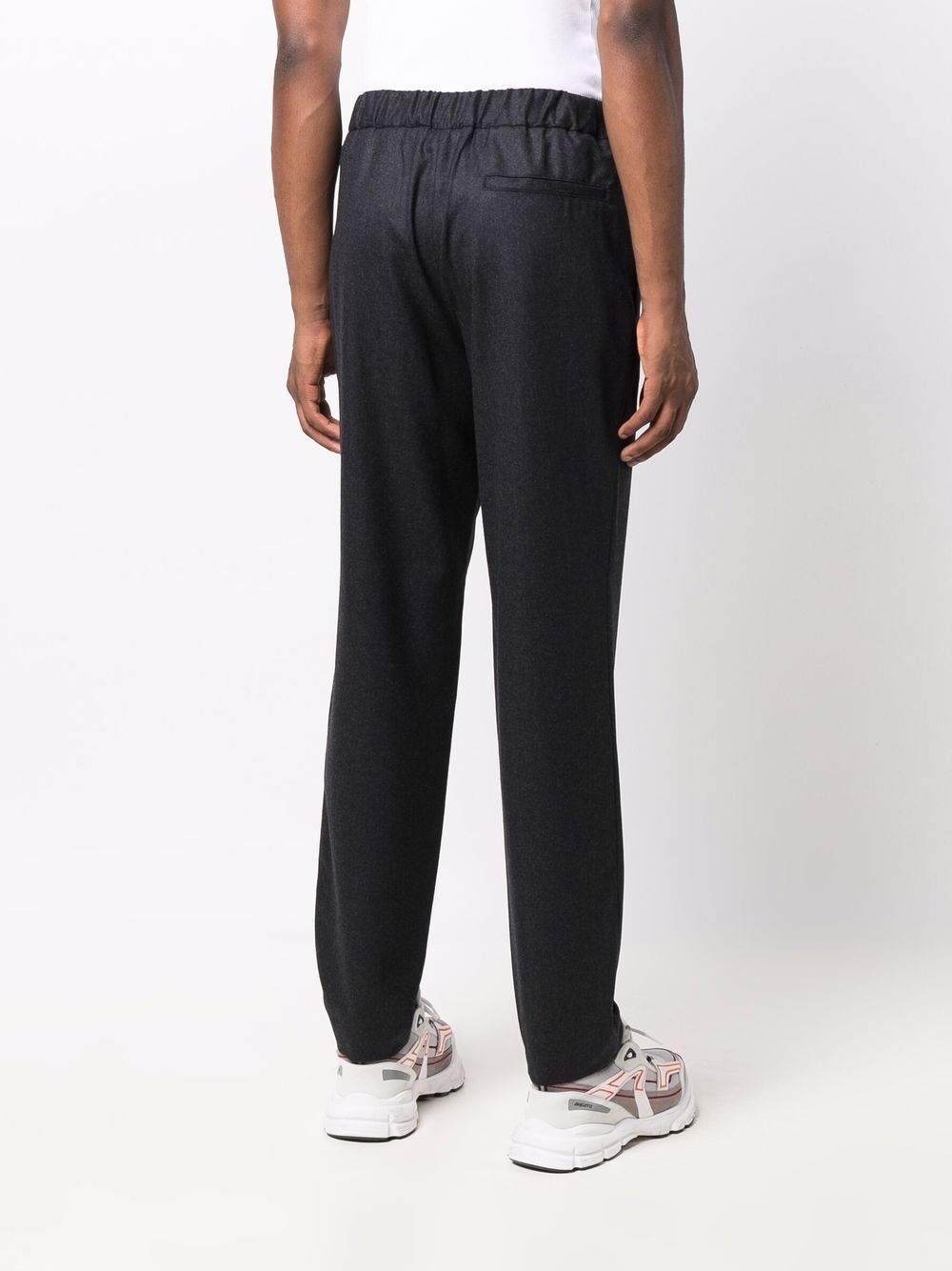 elastic-drawstring tapered trousers - 4