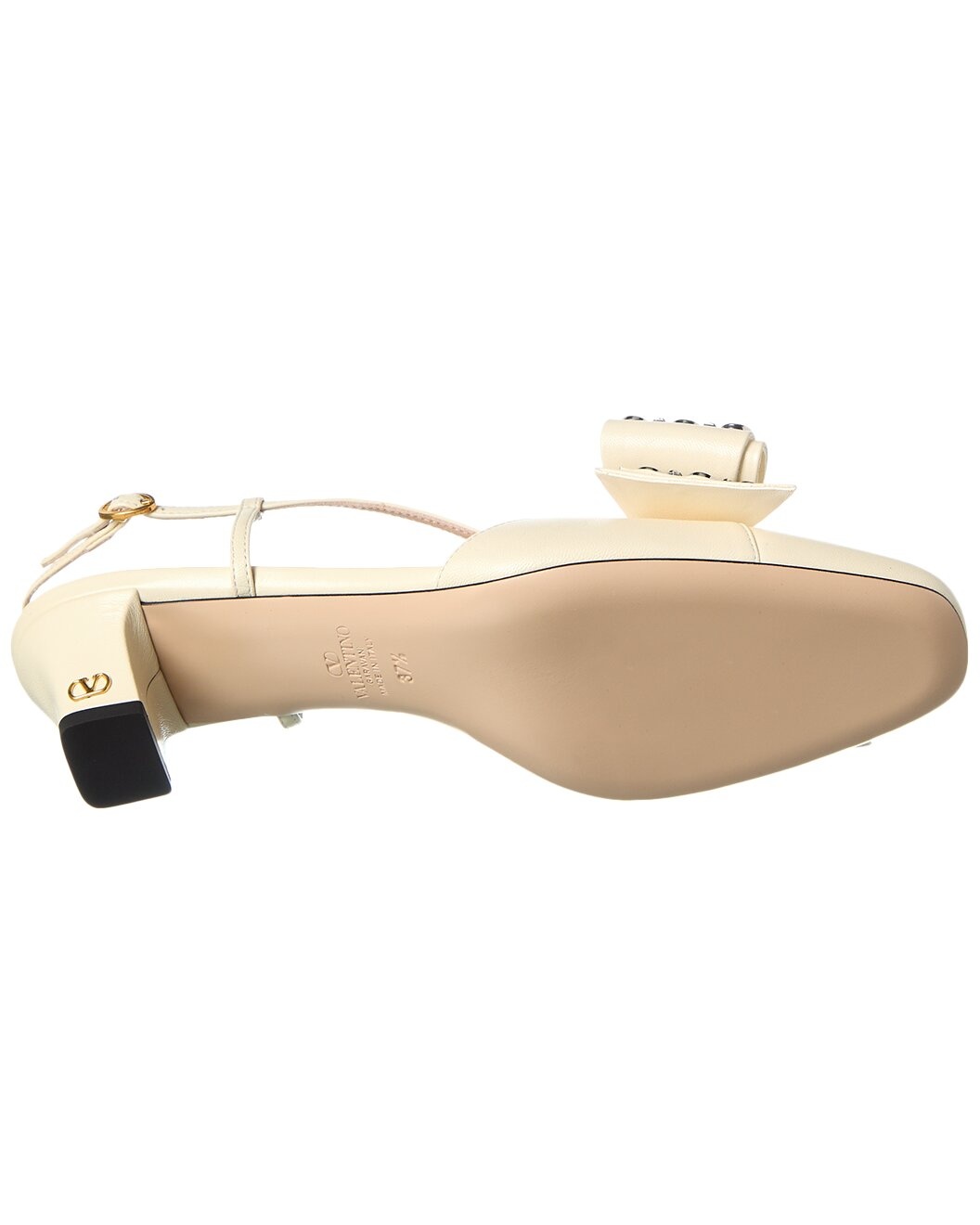 Valentino Bow 45 Leather Slingback Pump - 4
