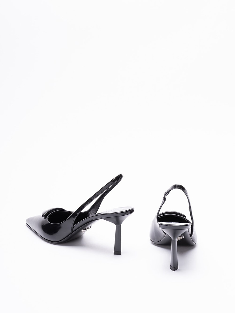 Prada Brushed Leather Slingback Pumps outlook