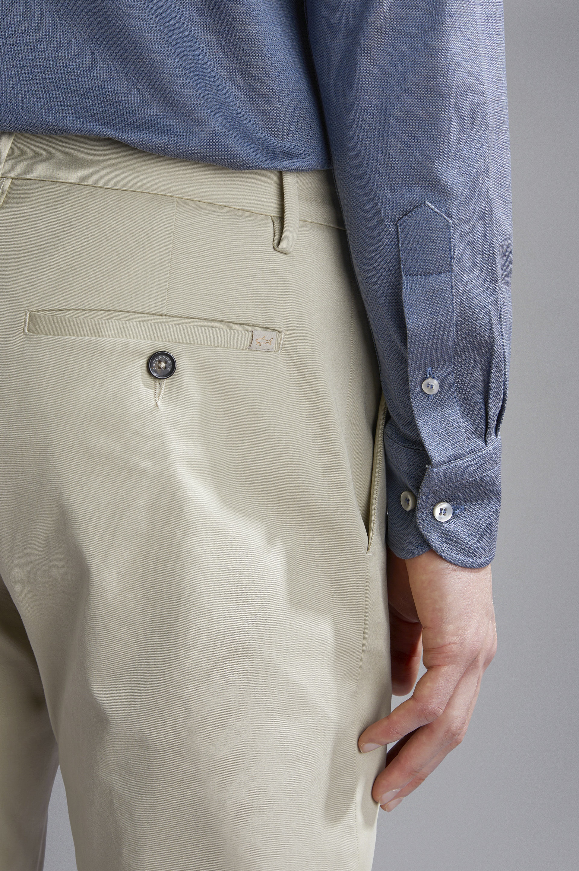 COTTON STRETCH CHINO TROUSERS - 4