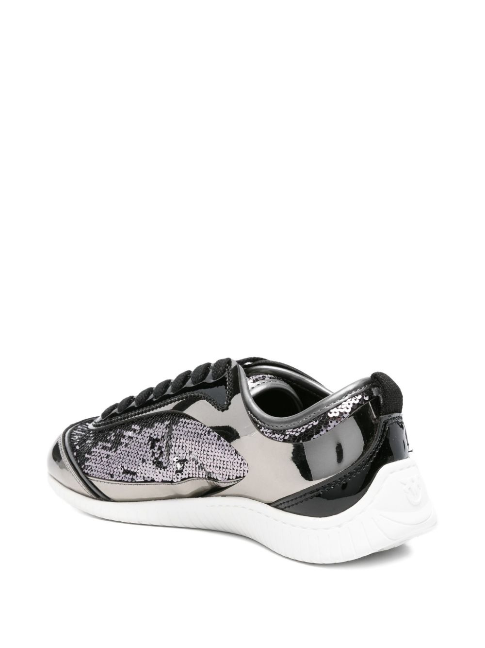 leather lace-up sneakers - 3