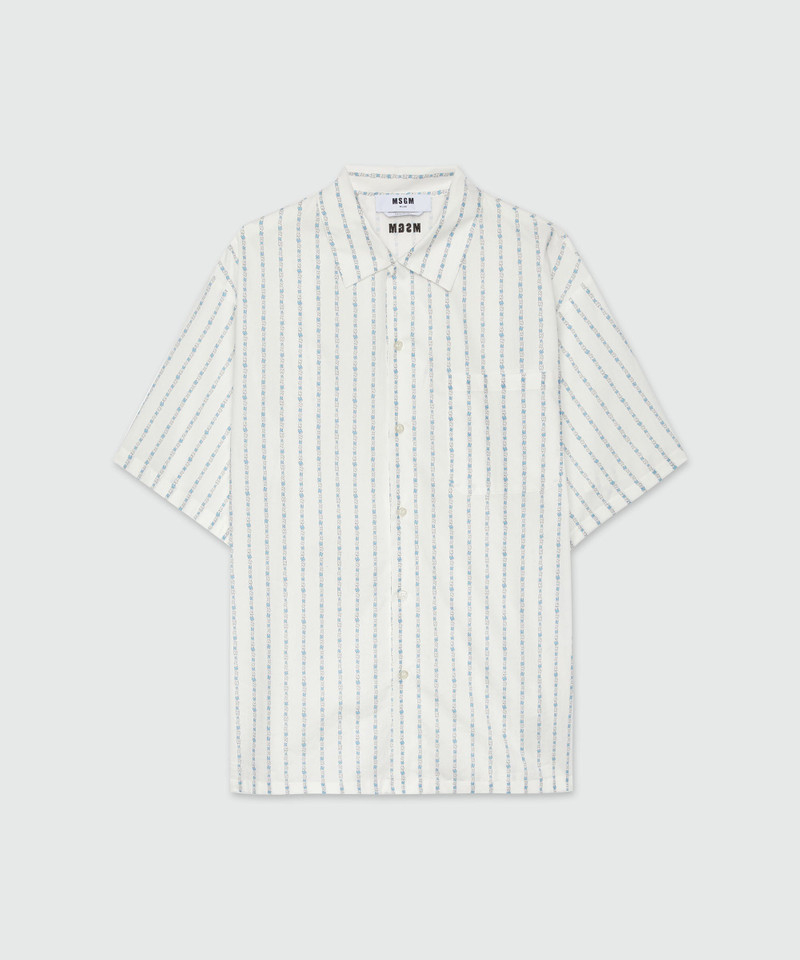 "TheMwave" striped poplin shirt 1
