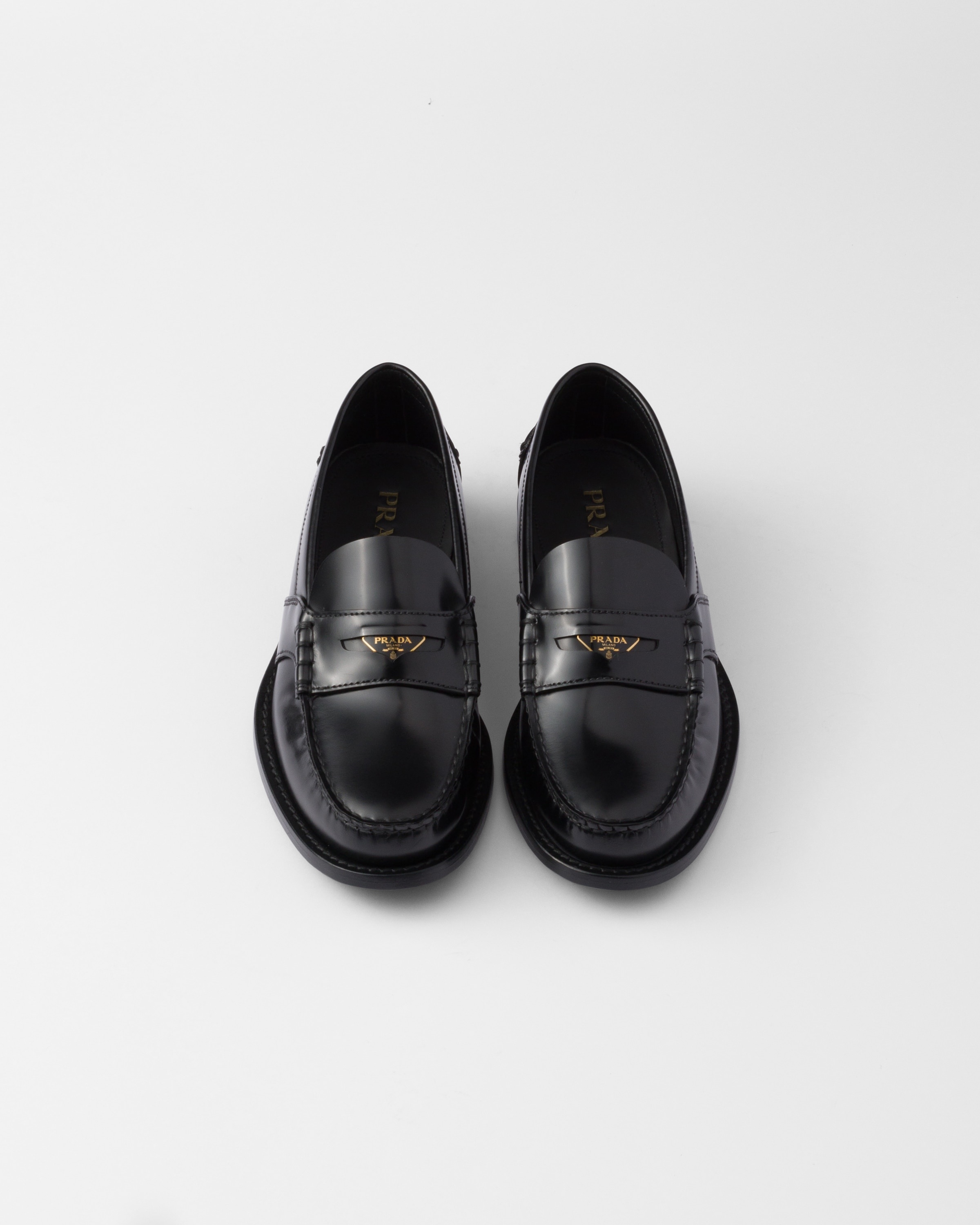 Brushed leather loafers - 3