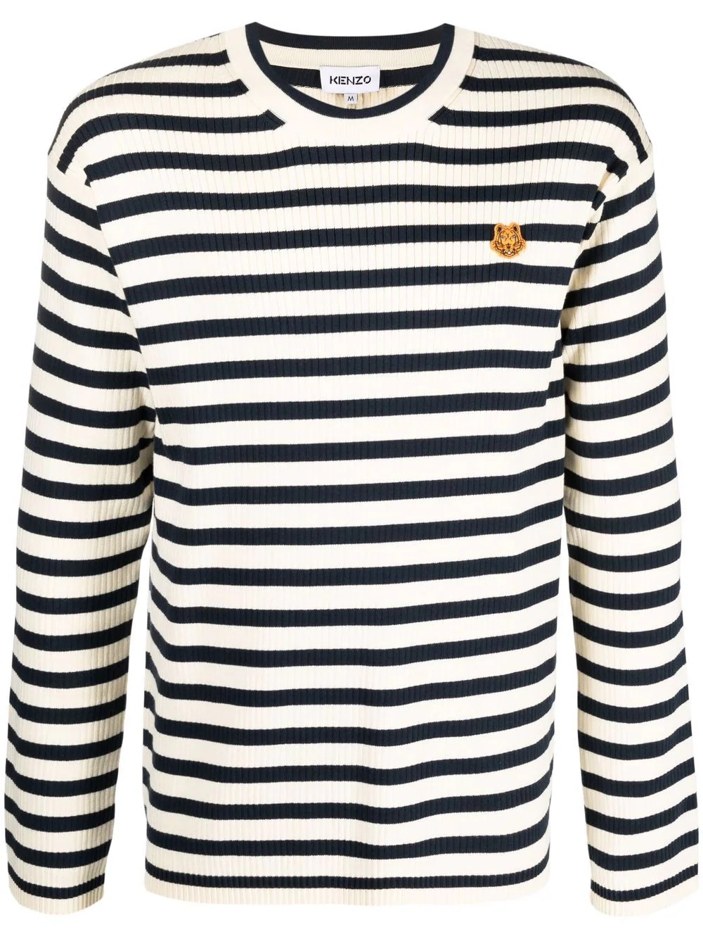 horizontal-stripe long-sleeve top - 1