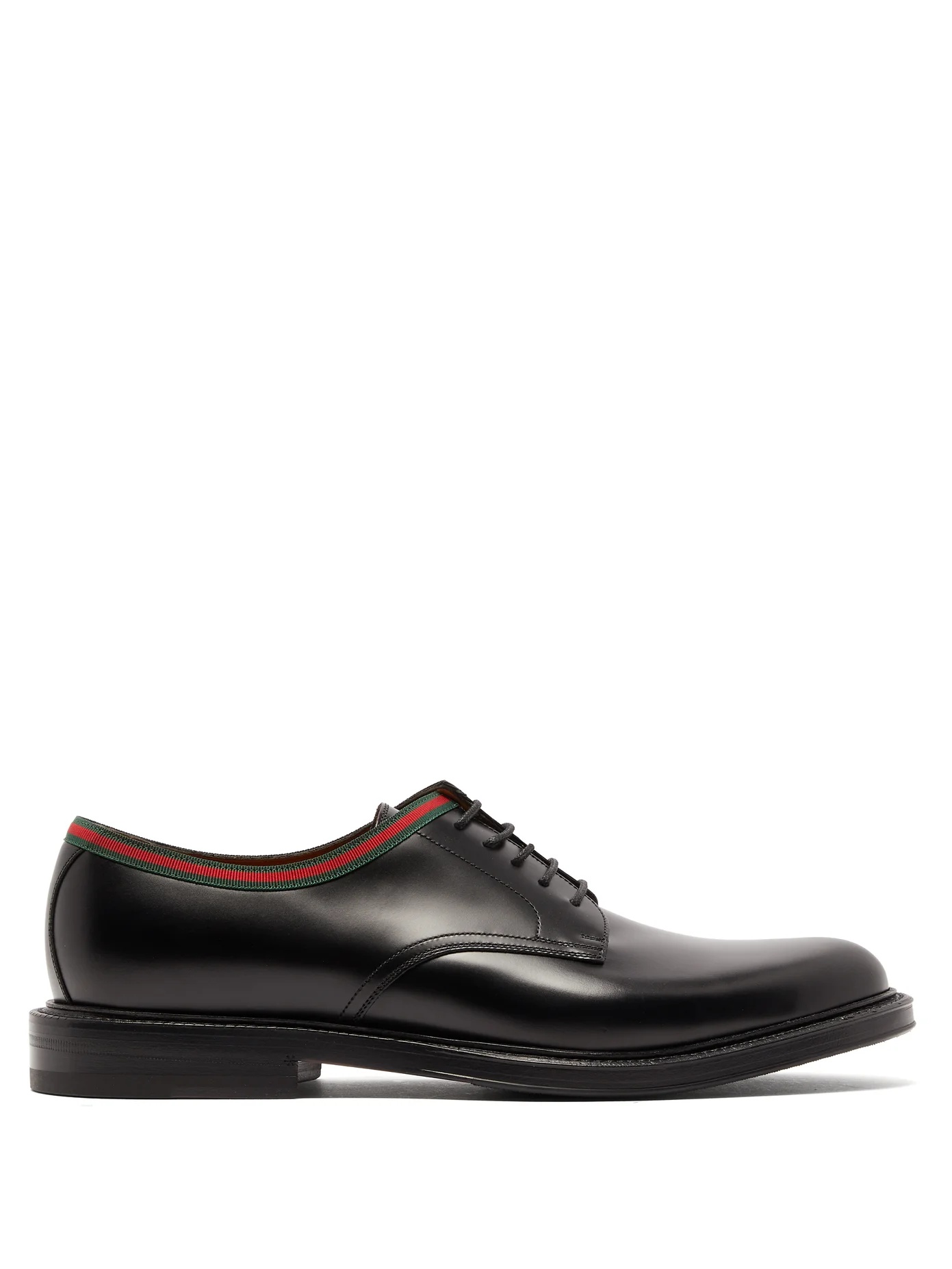 Beyond Web-stripe leather derby shoes - 1