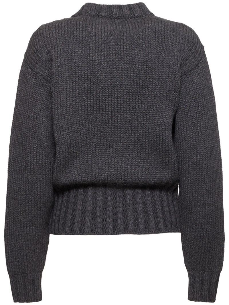 Wool blend knit sweater - 3